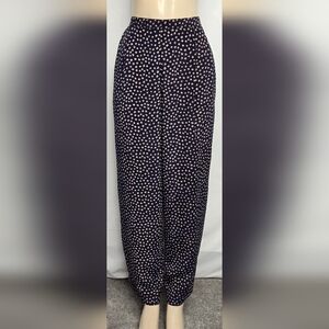 Maren L Pants Airy Flowy Lightweight Polyester Pleats Partial Elastic Waist